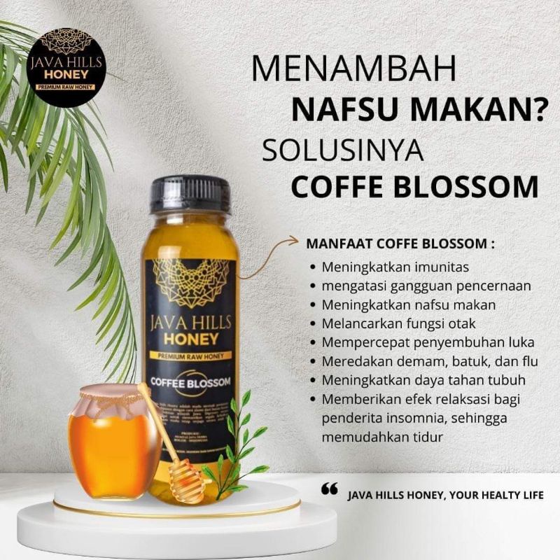 

JAVA HILLS PREMIUM RAW HONEY MADU MURNI COFEE BLOSSOM PENAMBAH NAFSU MAKAN BISA COD