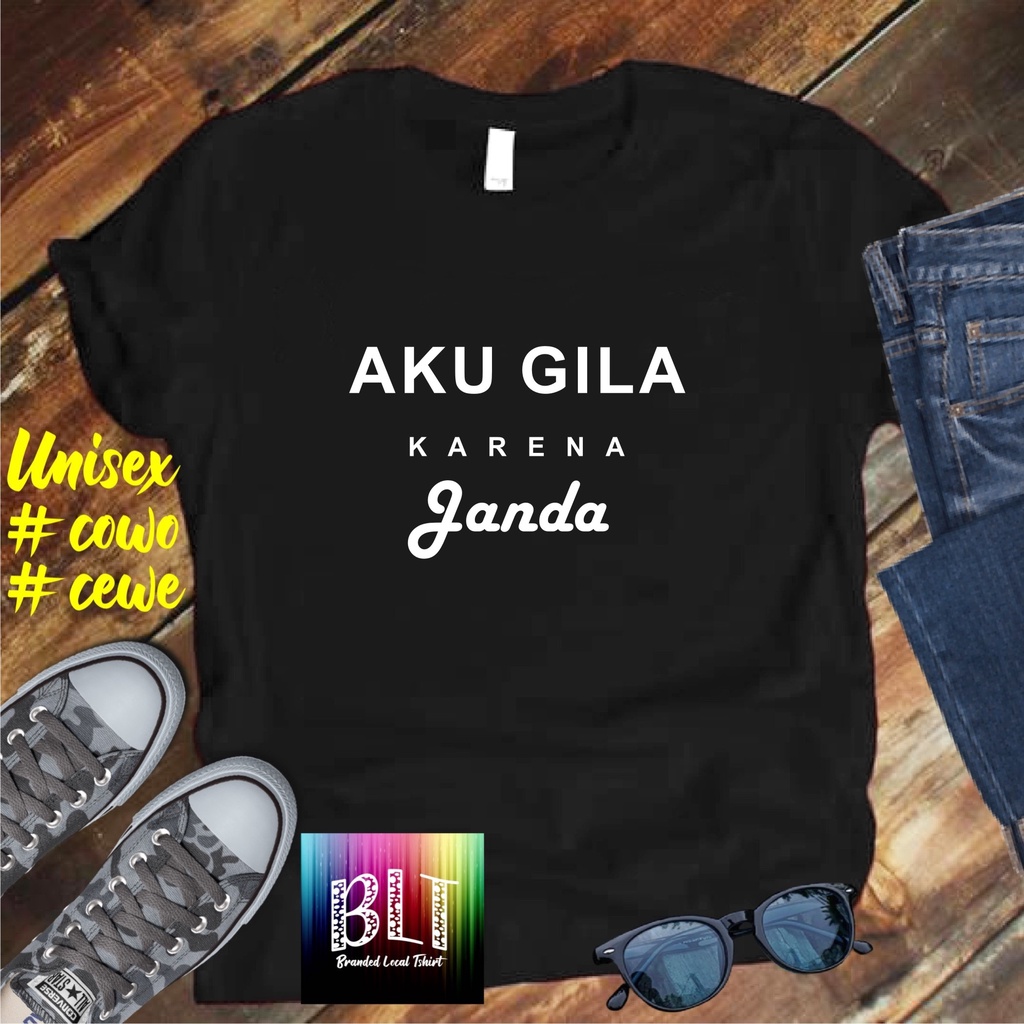 Cod Diskon Promo Gratis Ongkir/Kaos GILA KARNA JANDA /Kaos Terlaris Kualitas Terjamin Kaos Pria Distro /Kaos Murah Kaos katun/Pakaian Pria  Pakaian Wanita Kaos Viral/Best Seller