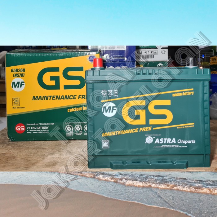 Aki Mobil GS MF NS70 / 65D26R / 95D26R 12V 65Ah Original Astra 100%