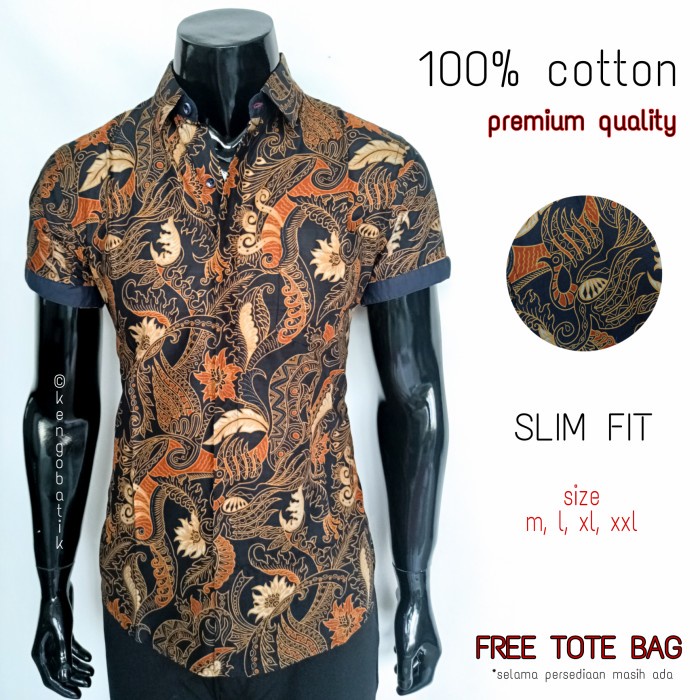 BATIK SAMBA PRIA LENGAN PENDEK | KEMEJA BATIK PRIA SLIM FIT | BATIK PRIA KATUN PREMIUM