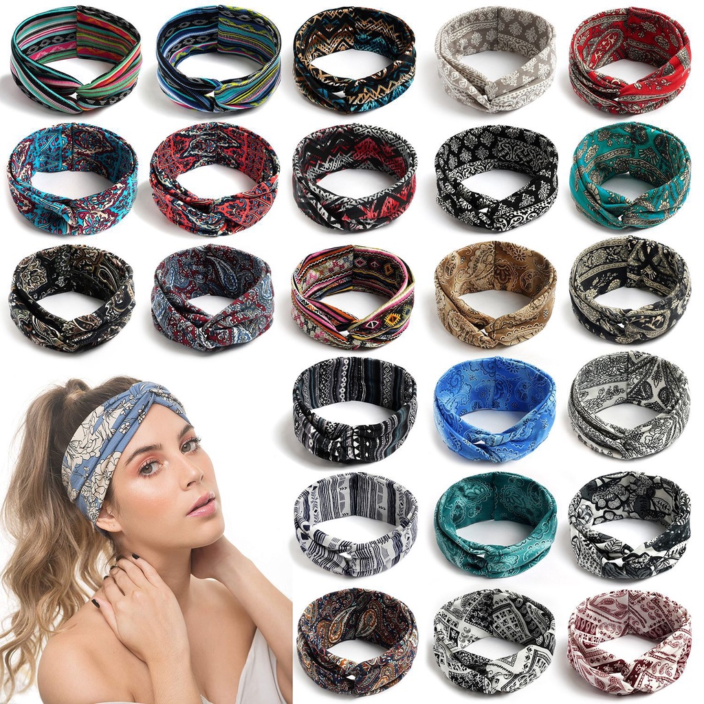 Caliloops Bando Bandana Headband Lebar Korea Motif Wanita Dewasa Anika