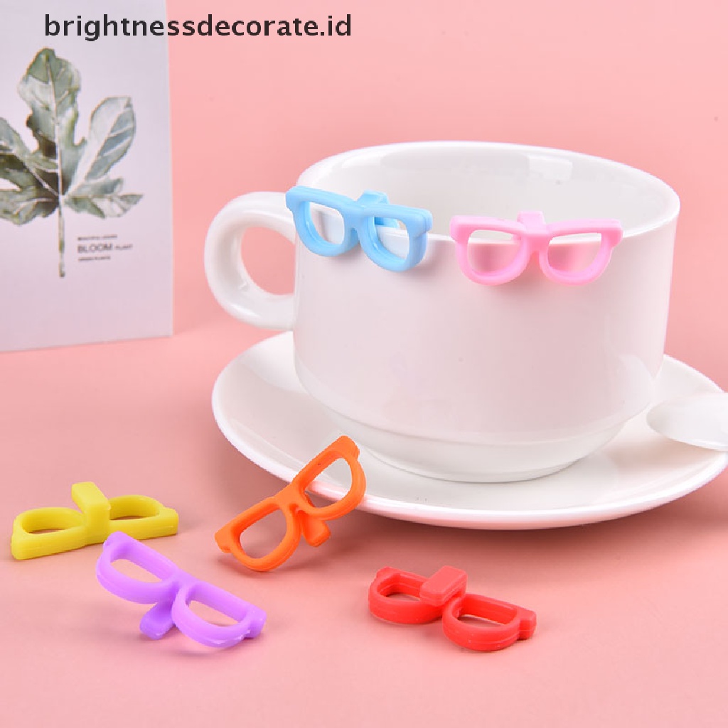 [Birth] 6pcs Gelas Silikon Berbentuk Gelas Wine Penanda Gelas Minum Pengidentifikasi Goblet [ID]