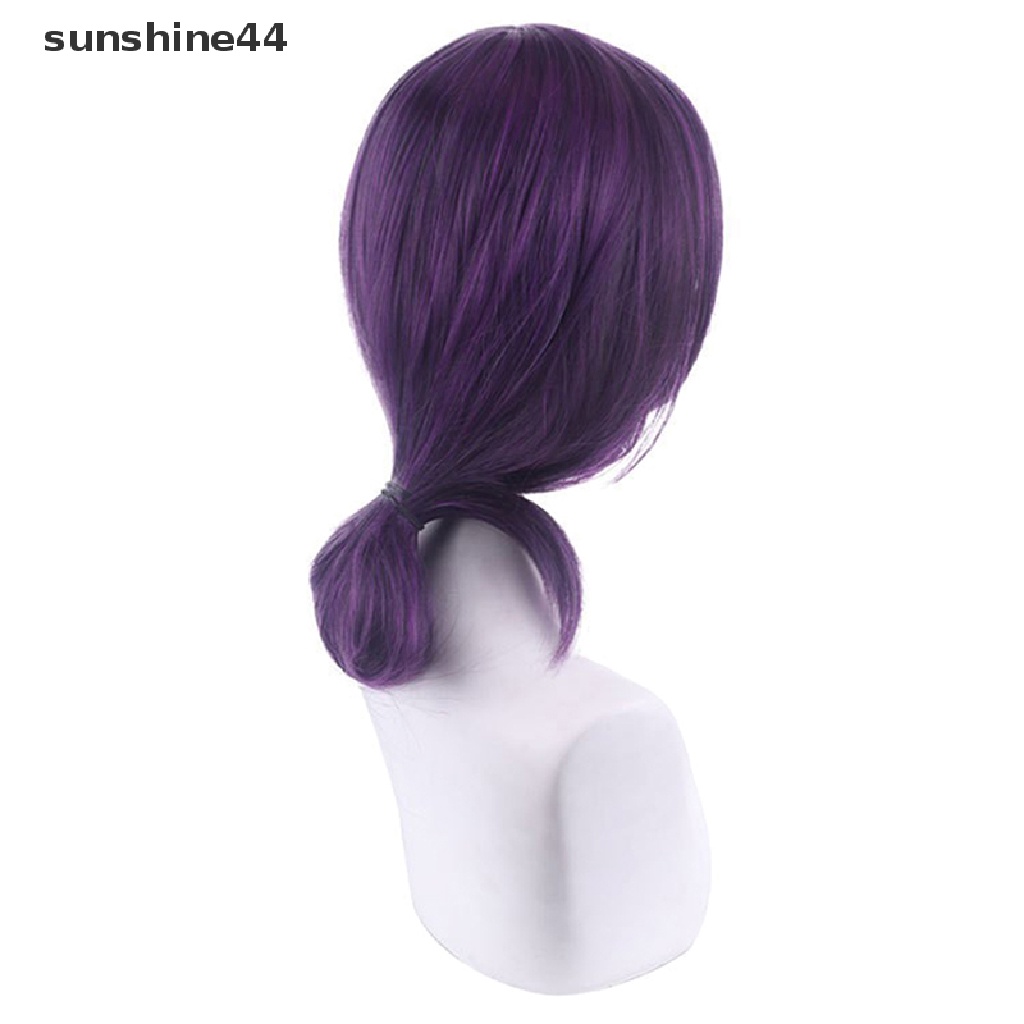 Sunshine Chain Man Reze Cosplay Wig Ungu Ponytail Rambut Sintetis Wig Cosplay Props.