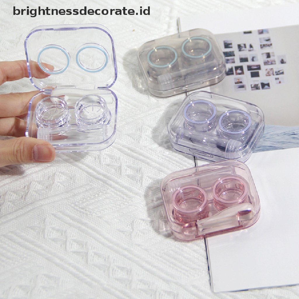 [Birth] Contact Lens Case Plastik Include Pinset Suction Set Portable [ID]