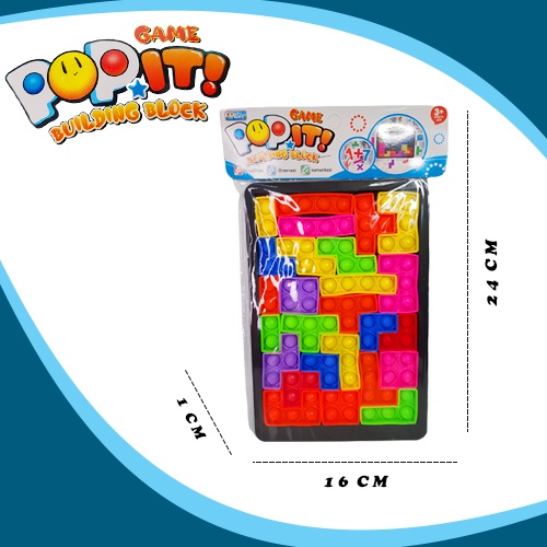 Mainan Anak Pop It Tetris/  Mainan Building Block Pop it MU10 JS