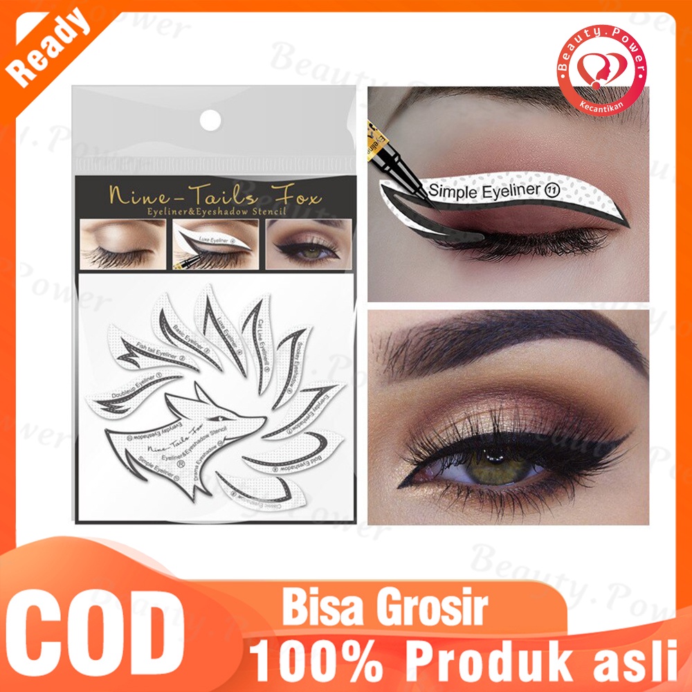 12 Sticker/set Cetakan eyeliner alat bantu membuat eyeliner