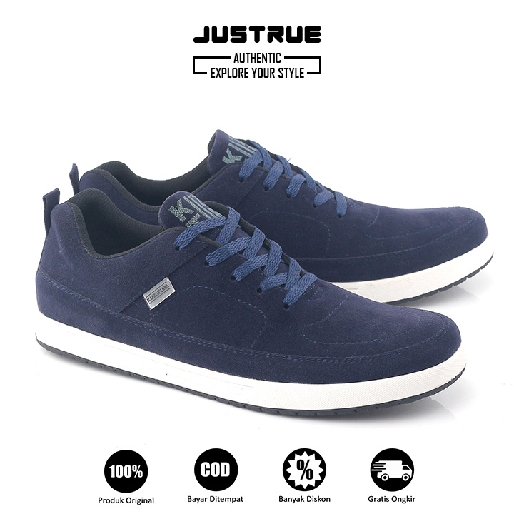 Justrue Sepatu Pria Sneakers Biru Navy Original 100% 483