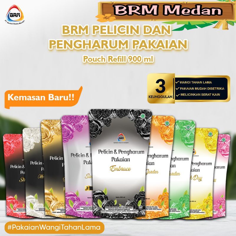 PROMO Pewangi Pakaian Mawar : BRM Khusus Medan : Kemasan Refill Pouch 900ml : via Grab Express