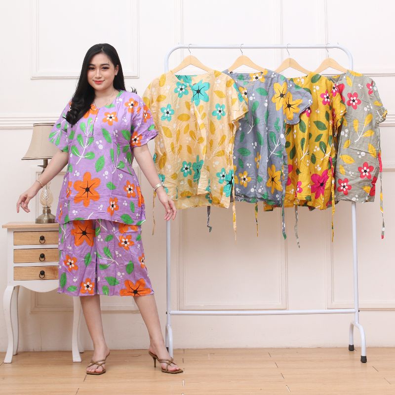 SET WANITA JUMBO LD 125 // SETELAN KULOT JUMBO //BAJU WANITA BAJU TIDUR SETELAN WANITA