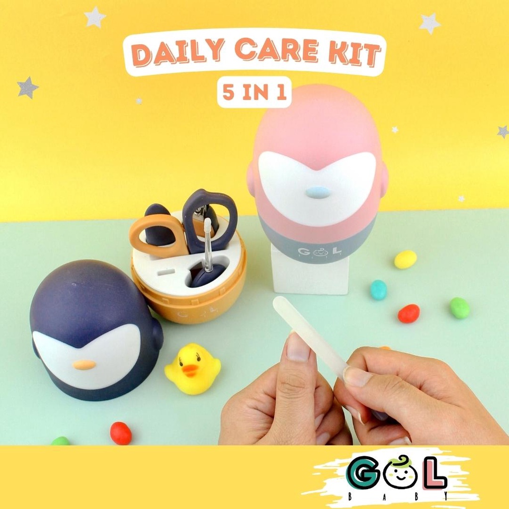 GOL Baby Nail Care Manicure Set 5 in 1  - Perawatan Gunting Kuku Bayi Set Owl Series