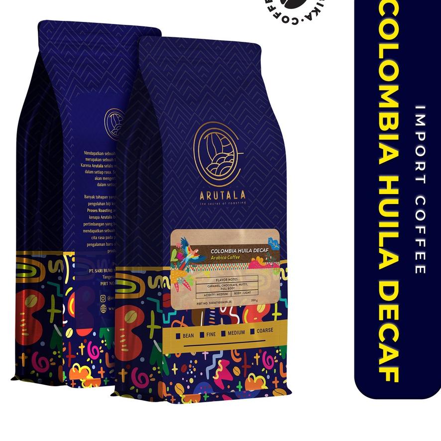 

➾ ARUTALA Kopi Colombia Decaf Arabika 200 gram ☊