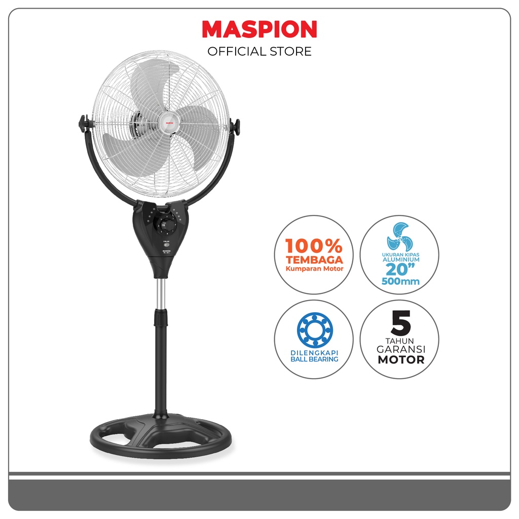 Maspion Power Stand Fan Kipas Angin Berdiri 20 Inch PW-507 S