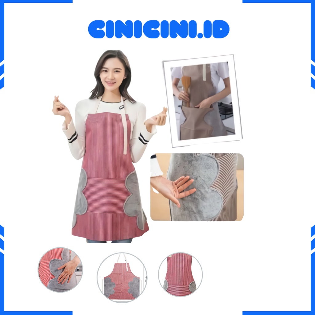 [ Cinicini ] Celemek Dapur Anti Minyak Celemek Apron Waterproof Celemek Kekinian