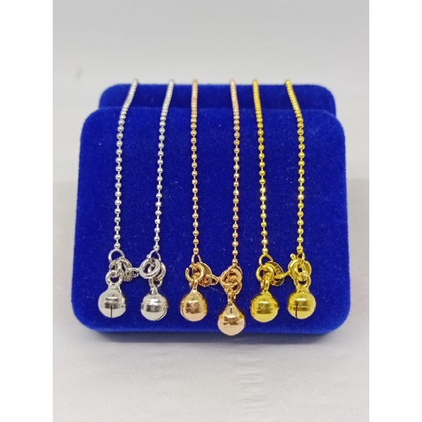 gelang kaki rantai bijilada polos+2bel/perak asli silver 925 lapis emas/perhiasan fashion wanita terbaru