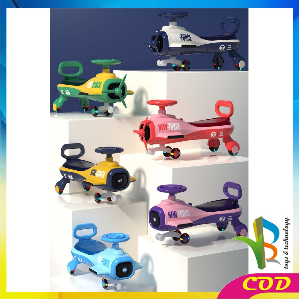 RB-M303 Mainan Mobil Mobilan Dorong Aircraft Ride On Swing Car LED Musik / Maenan Mobil Dorong Pesawat Skuter Duduk Anak