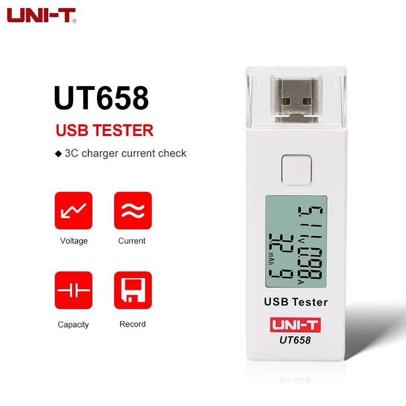 AKN88 - UNI-T UT658 - Digital LCD Portable Mini USB Tester - 9V Max
