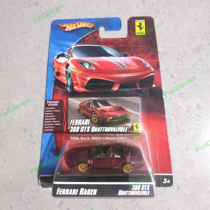 HOT WHEELS HOTWHEELS FERRARI RACER 308 GTS QUATTROVALVOLE RED BURGUNDY LV27