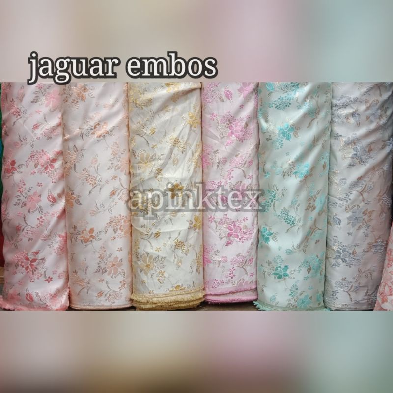 kain jacquard Lame embos premium / Bahan jaguar Lame embos dres Akad weding - motif bunga