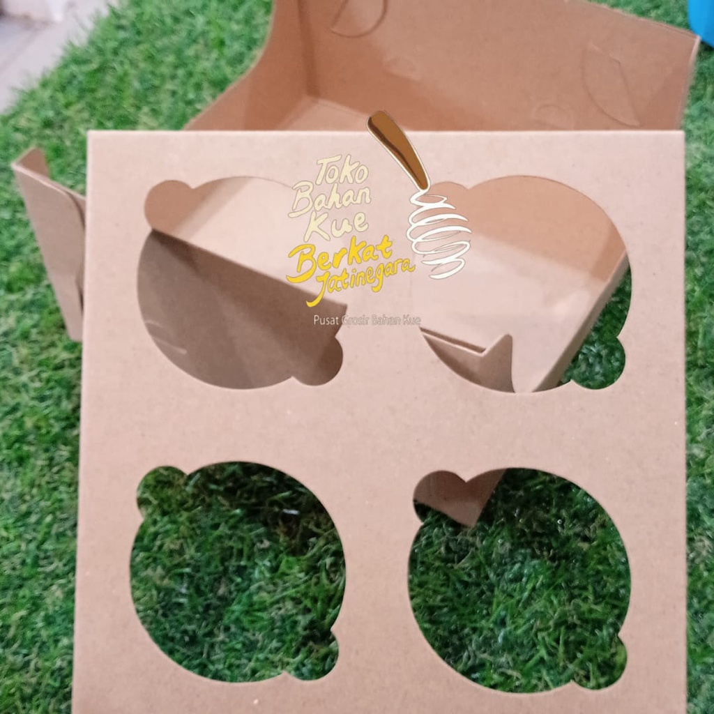 

BOX KRAFT CUPCAKE LUBANG 4 / BOX CUP CAKE LUBANG 4 / PCS