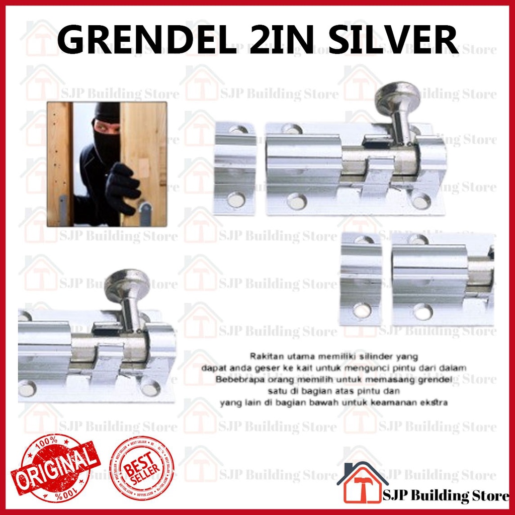 Grendel selot pintu jendela 2 inch aluminium tebal slot pintu slot jendela amani