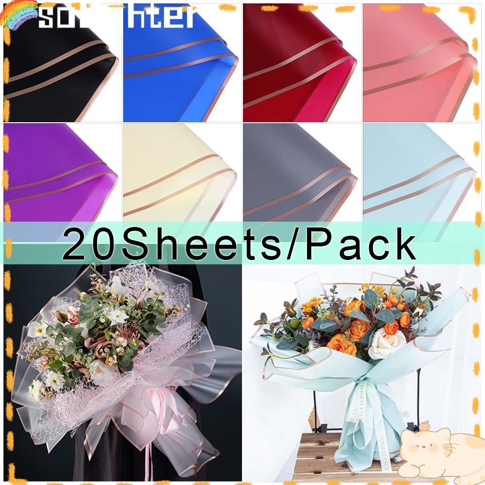 Solighter 20Sheets/Pack Wrapping Paper Menebal Pembungkus Kado Anti Air Setengah Transparan