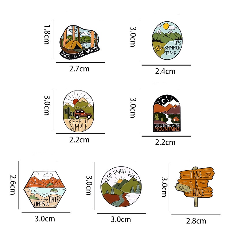 Travel Tema Trendi Bros Kreatif Kartun Menjatuhkan Minyak Kerah Lencana Musim Panas Pegunungan Di Luar Ruangan Mendaki Trip Enamel Pin Pakaian Tas Topi Aksesoris