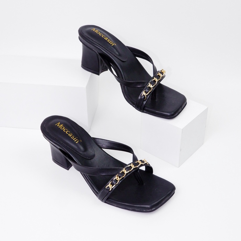 Sepatu Heels Wanita Jepit Strap Rantai BMT 02