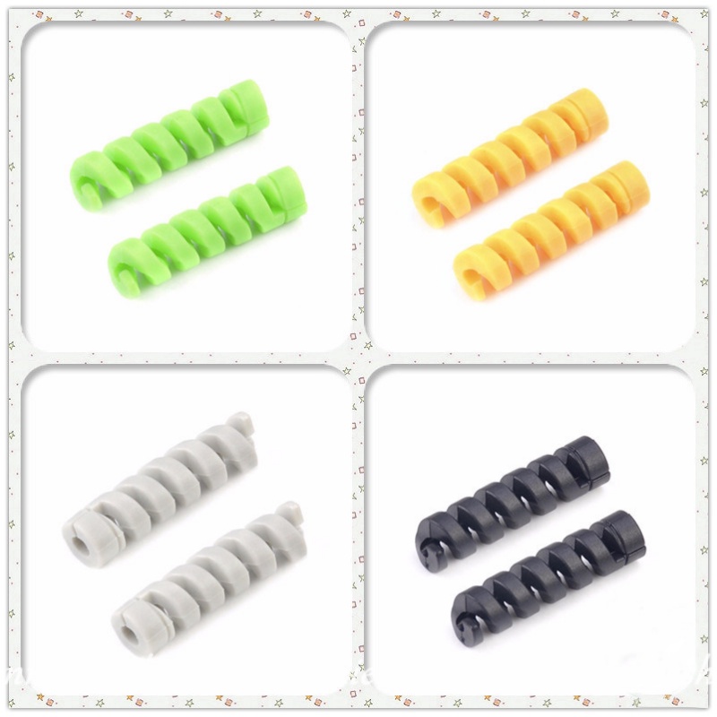 1pc USB Charging Earphone Case Cover Spiral Silikon Pelindung Kabel Data Line Data Silicone Bobbin Winder Pelindung Untuk Semua Ponsel