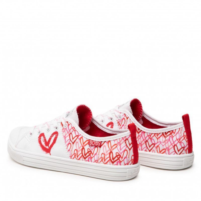 SKECHERS BOBS  B COOL CORAZON WOMEN'S WHITE/REF/PINK