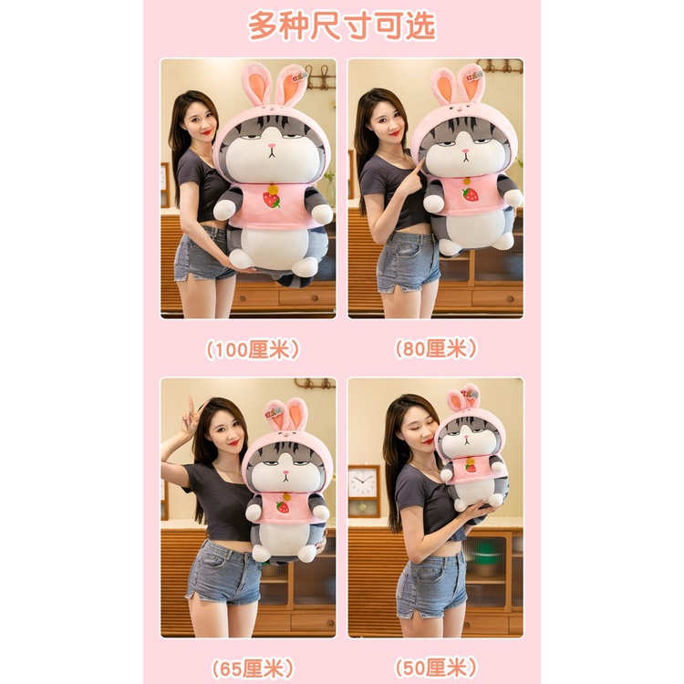 Boneka Kucing Hoki Kostum Bunny Bahan Plush