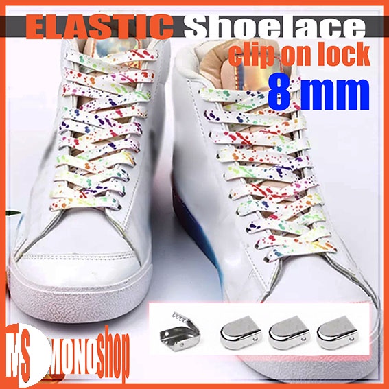 tali sepatu elastis flat diameter lebar dengan clip lock