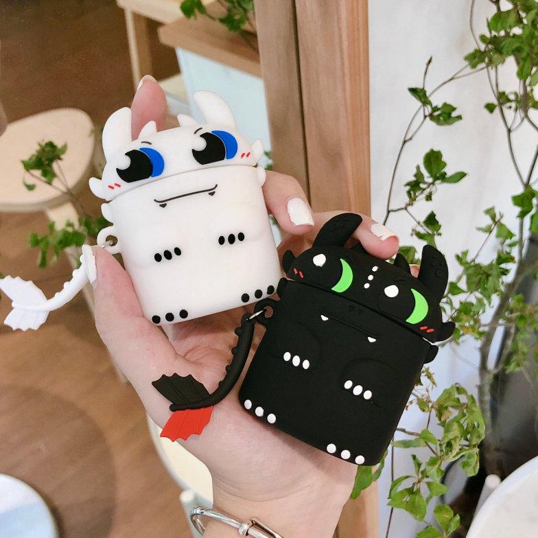 Update Kartun Case untuk Baseus W04 / W04 Pro TWS Earphone Case 3D Silikon Pelindung Cover Aksesoris