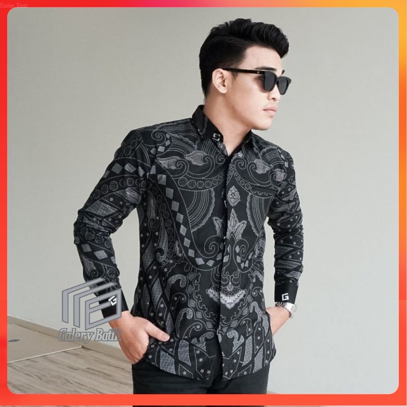 Kemeja Batik Pria Lengan Panjang premium Art motif Size M L XL XXL Reguler