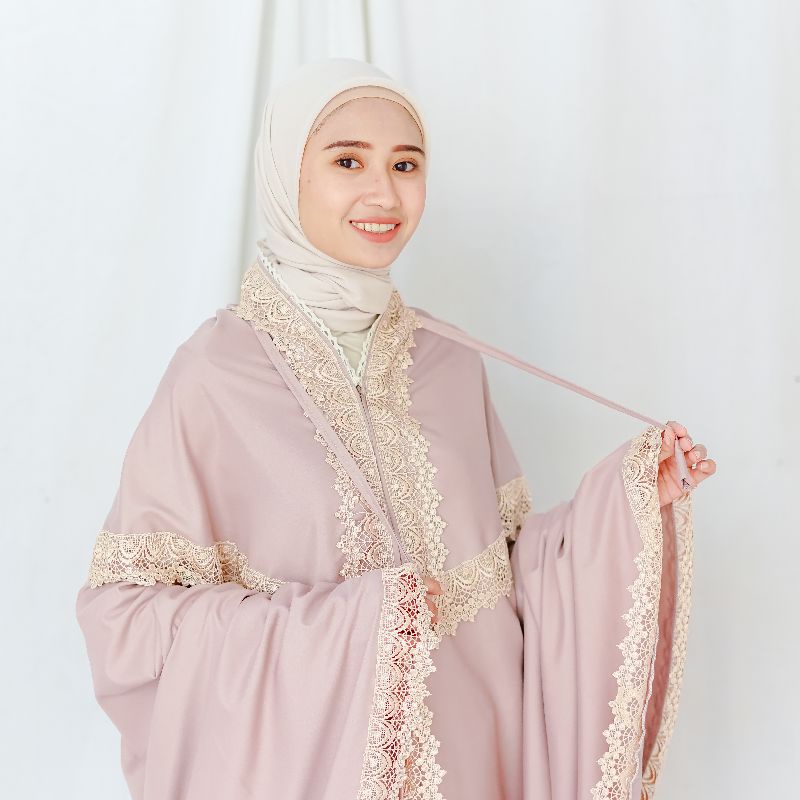 Mukena Katun Resleting 2in1 SHOPIA Renda Giver Mewah