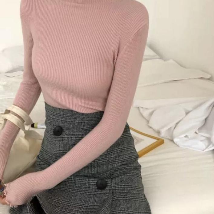 Depan1 DAISY CURLY INNER ATASAN RAJUT WANITA BLOUSE RAJUT DALAMAN WANITA BAJU RAJUT KEKINIAN 2022 / 