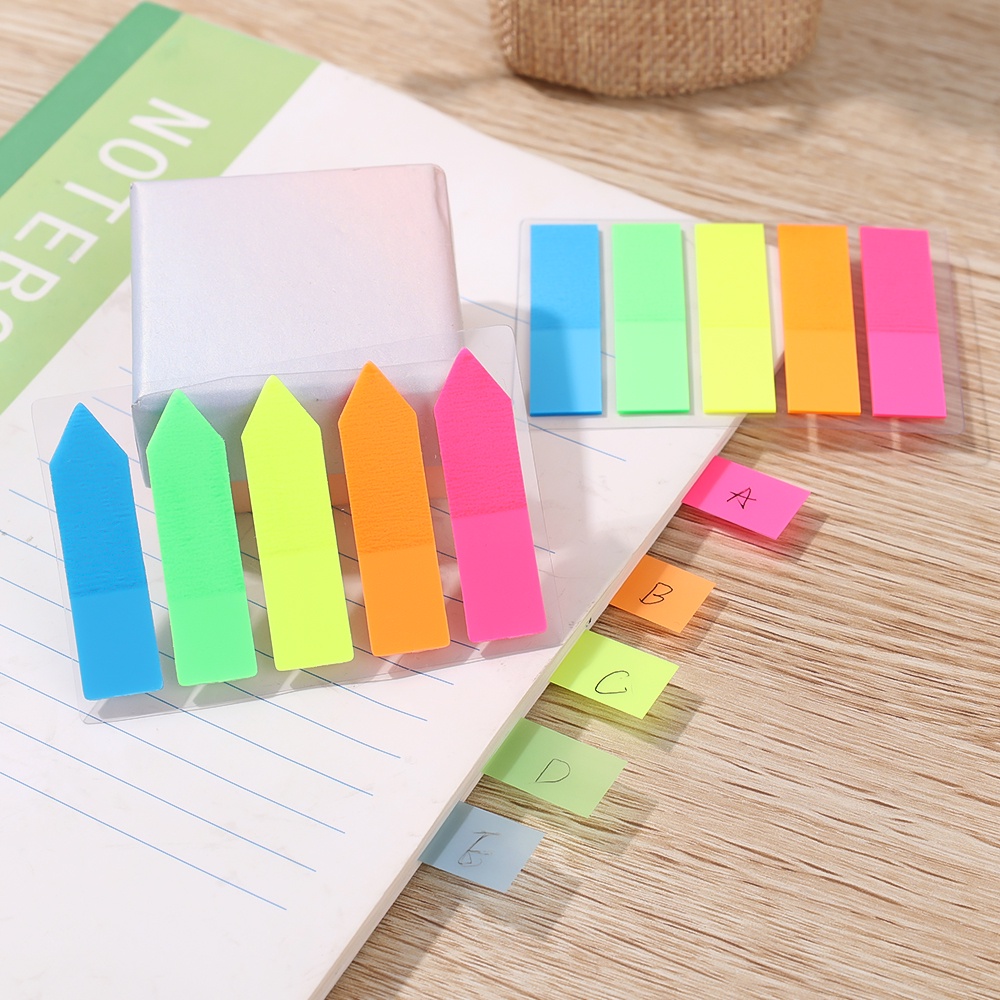 [Grosir] Mini Rectangle PET Sticky Note Bookmark Untuk Alat Tulis Kantor Dan Belajar Umum 5warna Loose Leaf Memo Index Sticky Note Isi Notebook Stiker Label Kunci