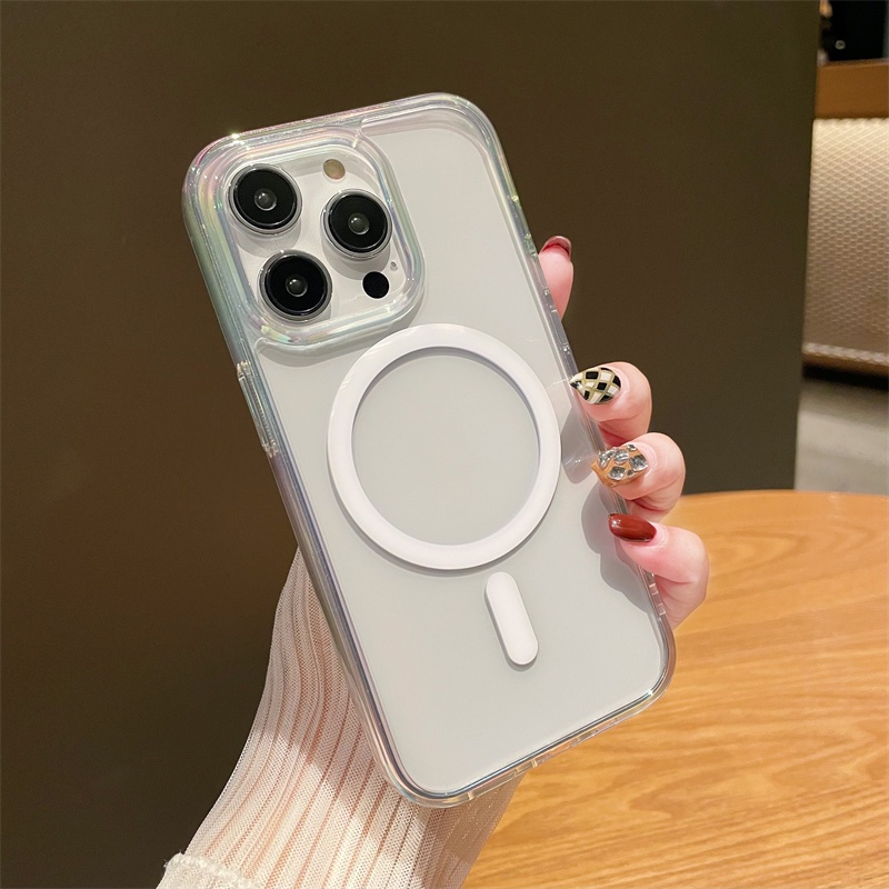 Slim Matte Transparan Cat Air Mewah Casing Ponsel Untuk IPhone 14 Pro Max Magsafe Cases Matte Marble Magnetic Transparent Cover Untuk Iphone12 13 ProMax