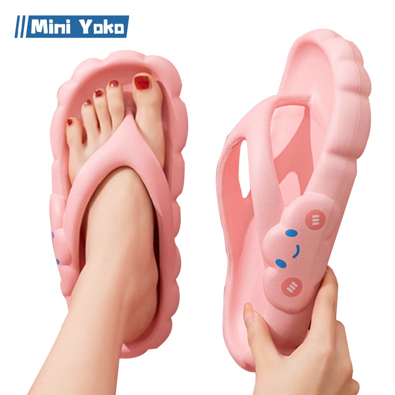 Mini Yoko Sandal jepit wanita terbaru import korea murah Sendal jelly perempuan lucu awan Sandal slop Rumah Santai Bahan EVA tahan aus