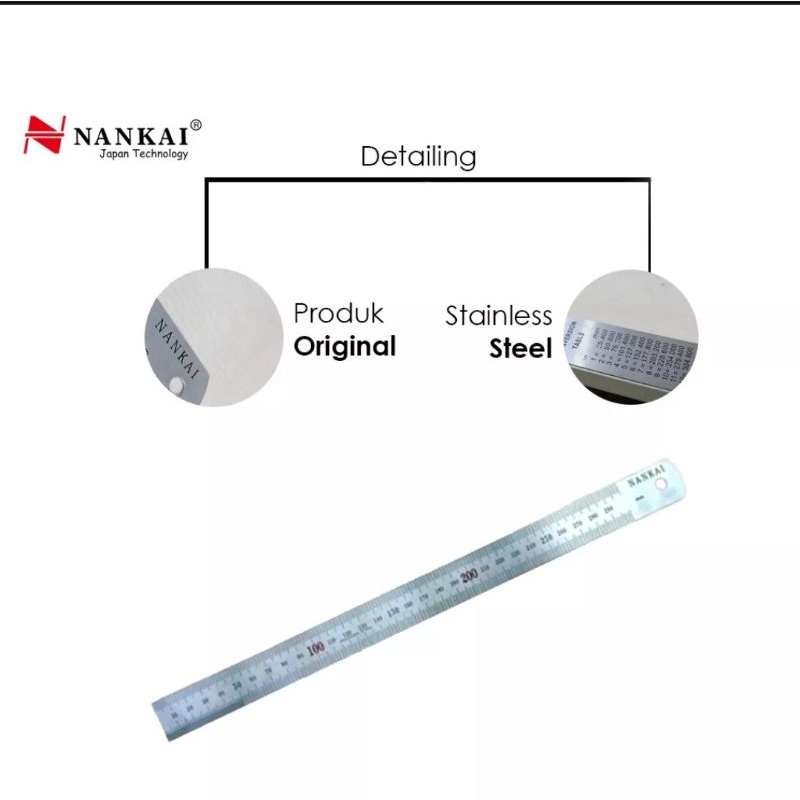 Nankai Penggaris Stainless Steel 100cm