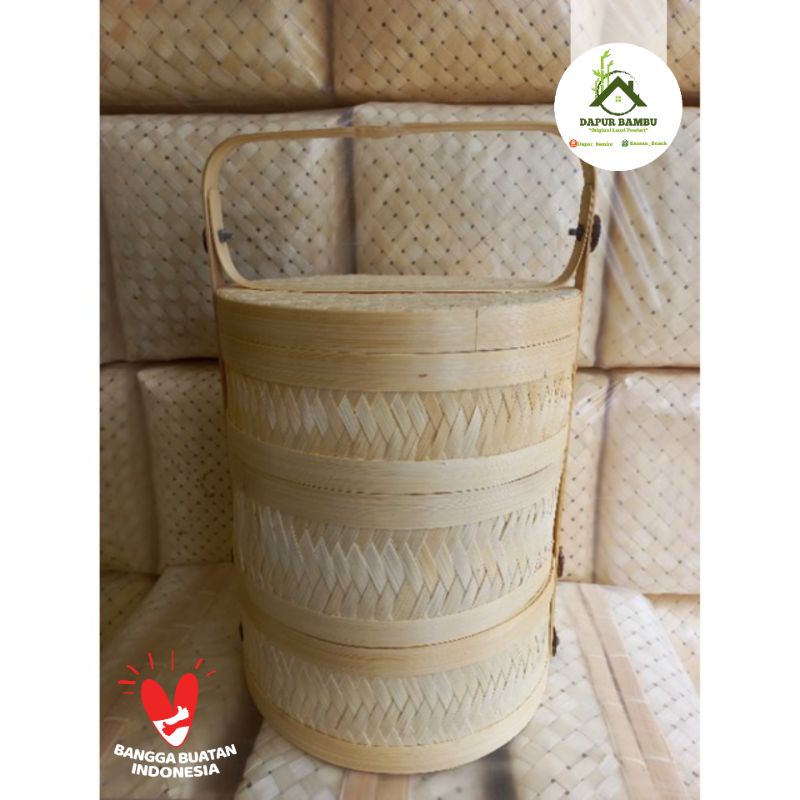 TERBARU RANTANG BAMBU/RANTANG/TENONG BAMBU/HAMPERS BAMBU/RANTANG BAMBU SUSUN 3
