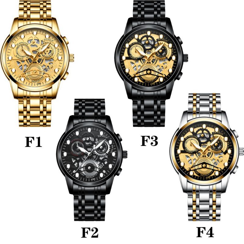Jam Tangan Pria Anti Air Original AOKEYO 4088 Luxury Stainless Steel（Free BOX+Kartu Garansi）
