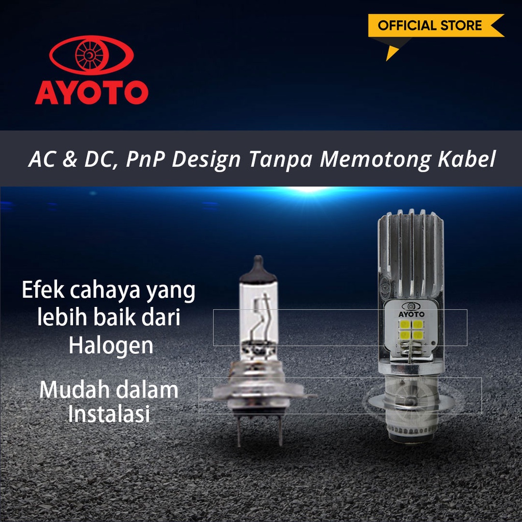 LAMPU LED MOTOR H6 HI/LO 8W AC DC AYOTO M2B BEBEK DAN MATIC