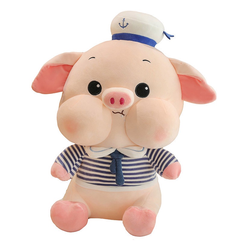 Boneka Piggy Kostum Captain Bahan Plush