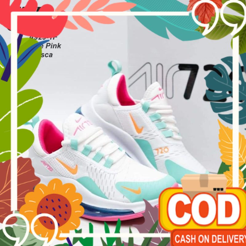 Model Anak Muda / Sepatu wanita  Putih Rainbow Olahraga Senam Zumba Aerobik Joging Gym Lari sekolah