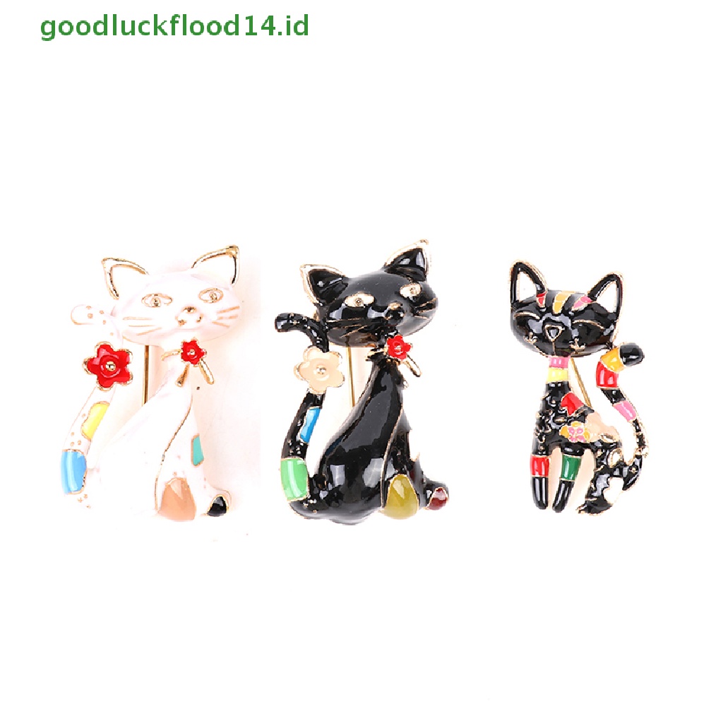 [GOOGFOUR] Bros Kucing Enamel Lucu Cat Unisex Wanita Pria Brooch Pin Perhiasan Desain Hewan [TOP]