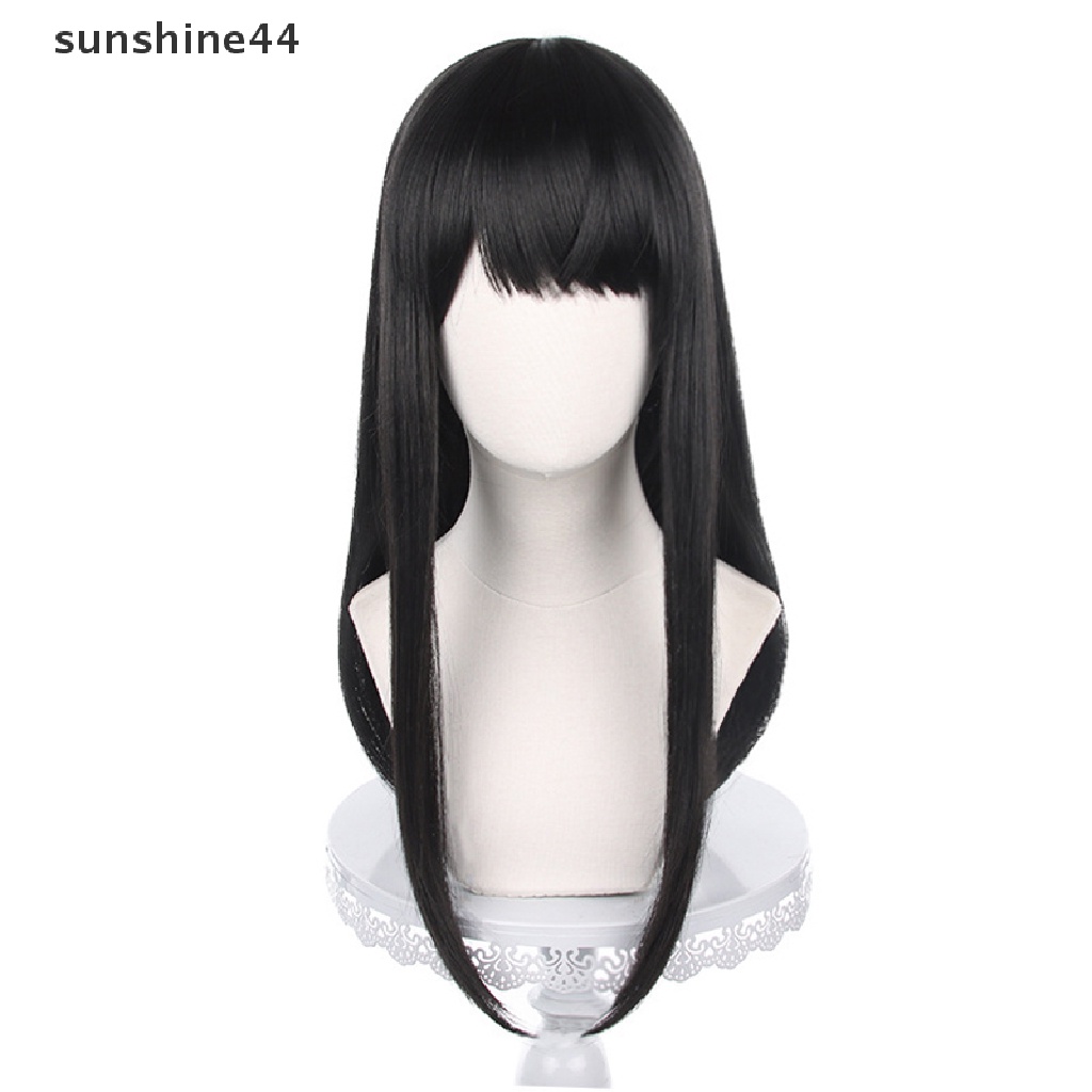 Sunshine Anime Chain Man Mitaka Asa Cosplay Wig Asa Mitaka Panjang 65cm Hitam Tahan Panas Rambut Sintetis Wig Pesta.