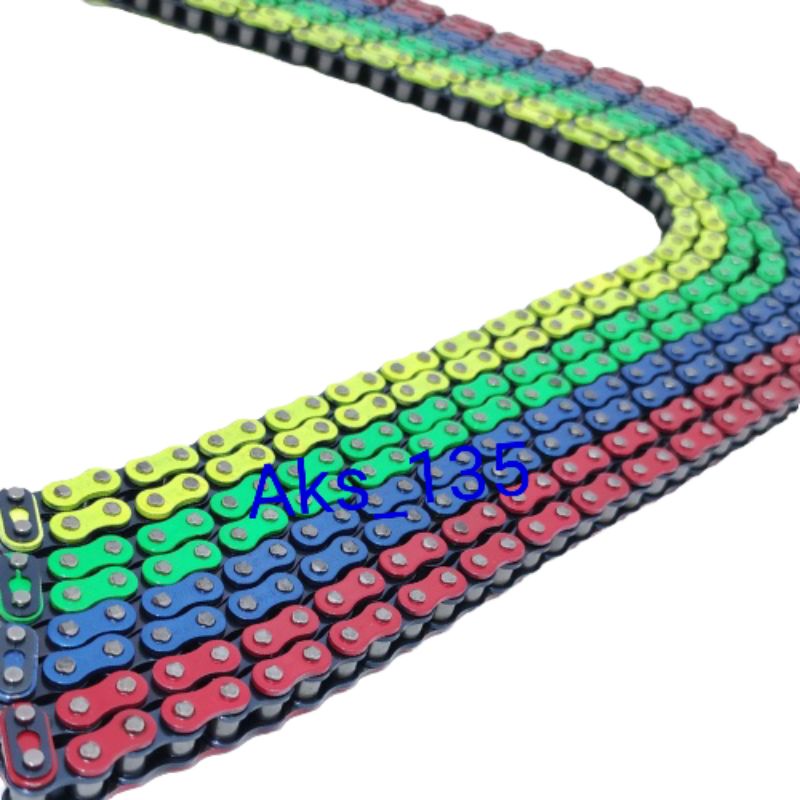 Rantai warna fukuyama 428h rantai racing merah biru hijau kuning 428HSBT 130L