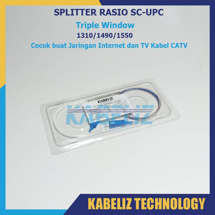 Splitter ratio 22:78 splitter 1x2 ratio Three window spliter rasio 1:2 coupler ftth catv fiber optic sc upc murah