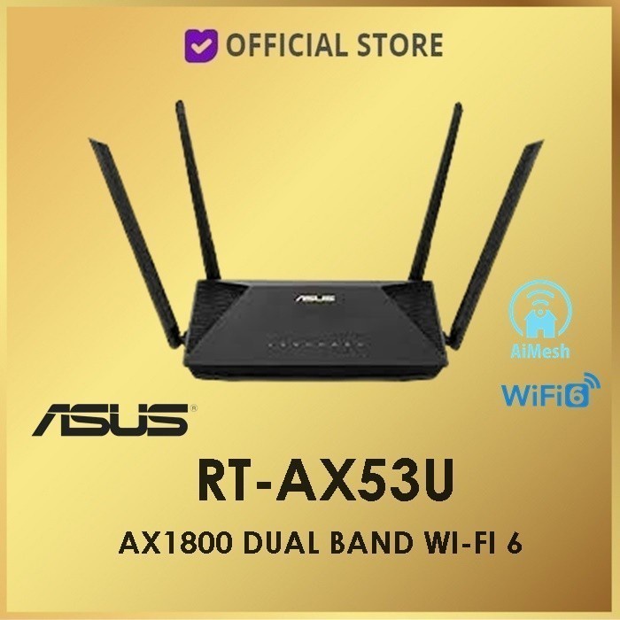 Produk Terbaru Asus Rt-Ax53U Ax1800 Dual Band Wifi 6 Wireless Router Aimesh Rt-Ax53U