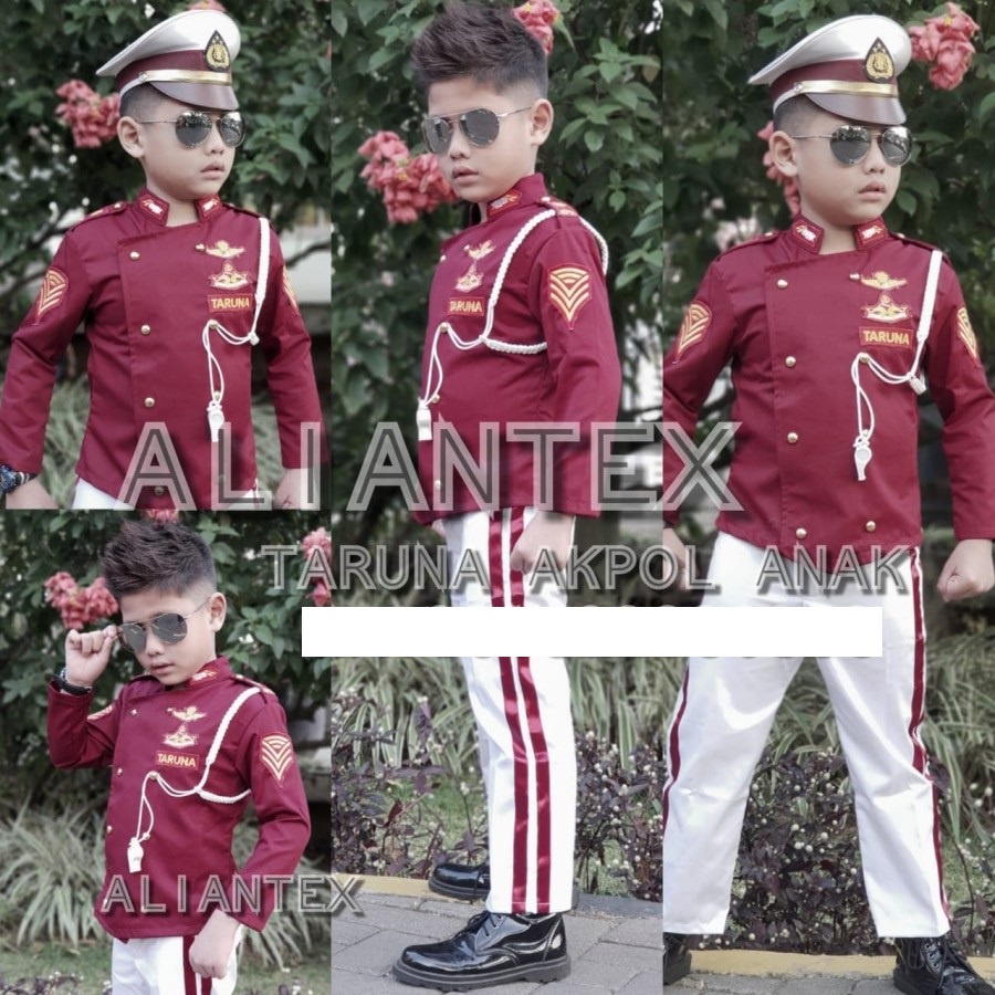 Baju Stelan Profesi AKPOL Anak Laki Laki Profesi Setelan Cowo TNI AD NKRI Polisi Kostrad 3-4 tahun L